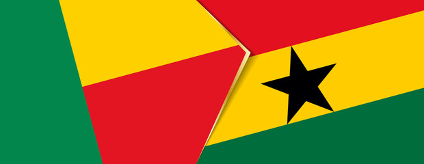 Benin and Ghana flags, two vector flags.