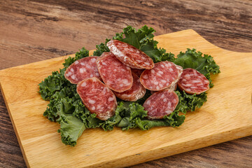 Iberian pork Fuet sausage slices