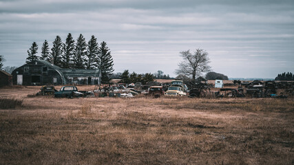 abandoned car lot prairie homestead