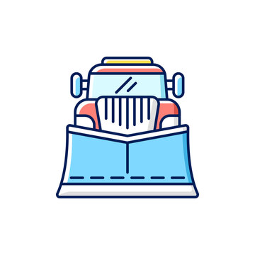 recommend clip art: Snow blades for trucks RGB color icon. Snow plow winter service. Cleaning streets from winter weather. Tools for huge cars. Isolated vector illustration