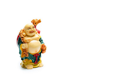 Obraz premium Happy Laughing Buddha Statue on white background .
