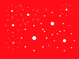 vector snowflakes on red background