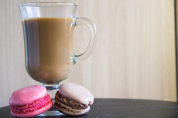 macaroons and coffee cappuccino