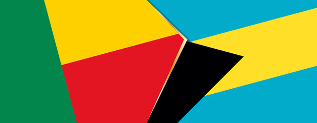 Benin and The Bahamas flags, two vector flags.