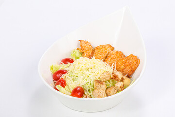 Caesar salad with chicken and parmesan