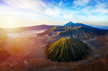 panoramic sunrise at the vulcano bromo national park indonesia on the island java