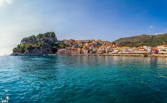 Greece, Preveza, Parga, Resort town on Ionian coast in summer