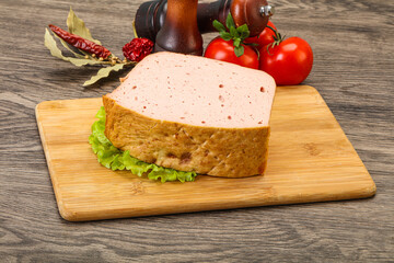 Homemade baked traditional meat loaf