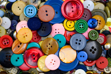 Assorted colorful buttons for clothes