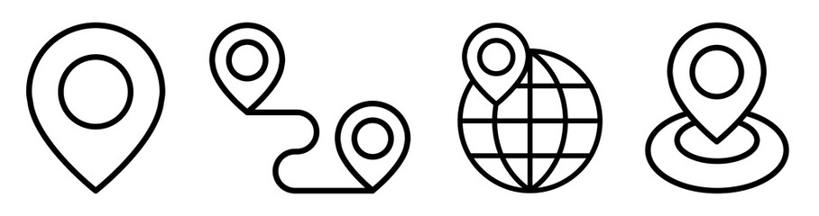 Set of location icons. Pin location icon. Location Pin Icon.Set of location pointer icons. Vector illustration