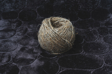 hemp ball on dark background