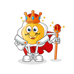 Obraz premium fried eggs king vector. cartoon character