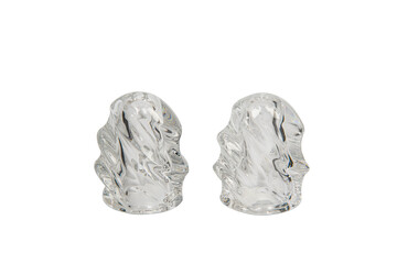 crystal salt and paper shakers isolated
