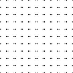 Square seamless background pattern from black dumbbell symbols. The pattern is evenly filled. Vector illustration on white background