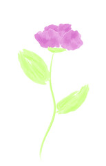 Purple watercolor flower. vector illustration