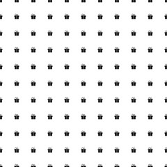 Square seamless background pattern from geometric shapes. The pattern is evenly filled with black gift symbols. Vector illustration on white background