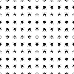 Square seamless background pattern from geometric shapes. The pattern is evenly filled with black laughter Emoticons. Vector illustration on white background