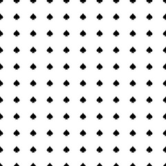 Square seamless background pattern from geometric shapes. The pattern is evenly filled with black spades. Vector illustration on white background