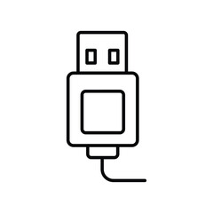 USB charging cable pin line icon