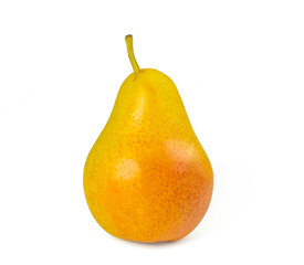 Ripe sweet pear on a white background