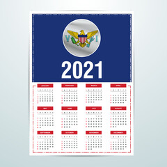 United States Virgin Islands  Calendar 2021- Country Flag Banner - Happy New Year