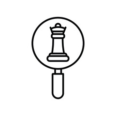 Search Chess game line icon