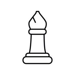 White Bishop Knight Chess line icon