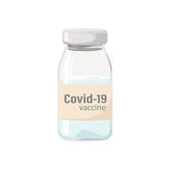 Coronavirus vaccine, ampoule with vaccine against Covid-19.