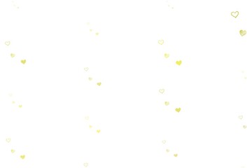 Light Yellow vector template with doodle hearts.