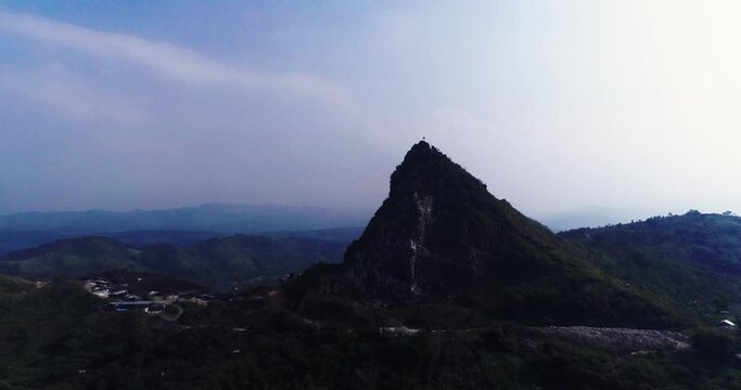 a hill of rock in west of java by drone 4K
