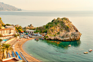 The town Taormina on the Italian island Sicily at the east coast.