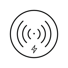 Wireless charging charger line icon