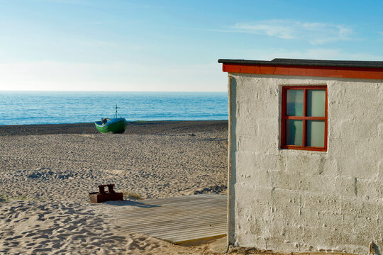 The beach of Stenbjerg in Denmark