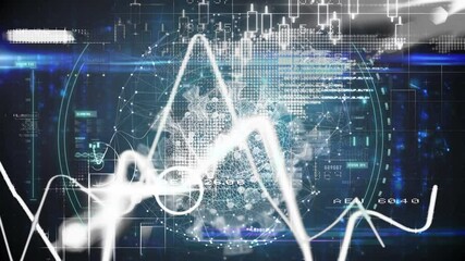 Animation of covid 19 cells over statistics and data processing