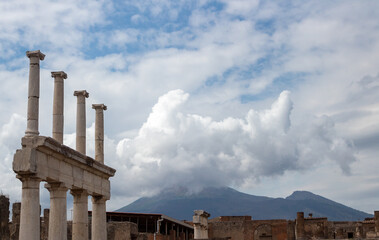 Ancient ruins of Pompei city Scavi di Pompei , Naples, Italy