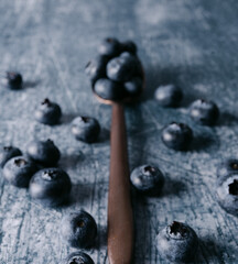Blueberries and spoon