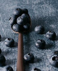 Blueberries and spoon