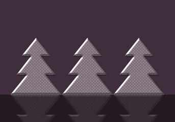 Obraz premium Christmas illustration with pines trees 