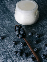 Blueberries and vanilla yogurt