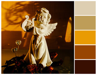 Warm color swatch. Color palette, harmonious combinations.