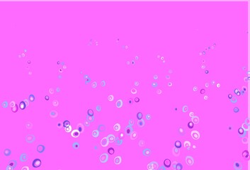 Light Pink, Blue vector background with bubbles.