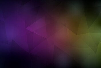 Dark Pink, Yellow vector shining triangular backdrop.