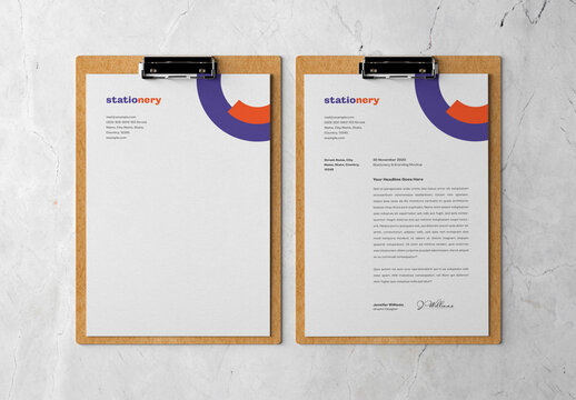 Clipboard and Stationery Branding Mockup