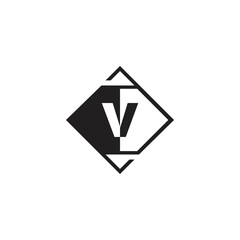 Letter V Geometrical Logo Negative Space Vector Design