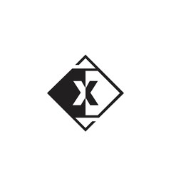 Letter X Geometrical Logo Negative Space Vector Design