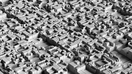 3D illustration of futuristic structure looks like modern city.