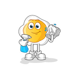 fried eggs cleaner vector. cartoon character
