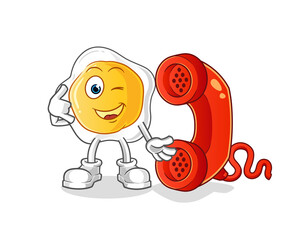 fried eggs call mascot. cartoon vector