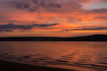 The river Volga at Vinnovka Mountains, Samara region, Russia.	