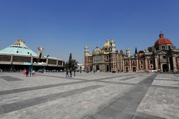 Fototapeta premium Plaza in front of the Basilica of the Virgin of Guadalupe amid the Coronavirus, COVID-19 pandemic, in Mexico City, Mexico.